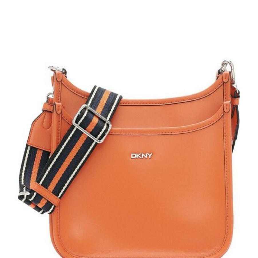 Women'S Clothing * | Best Pirce Dkny Brook Vegan Leather Messenger Crossbody Bag