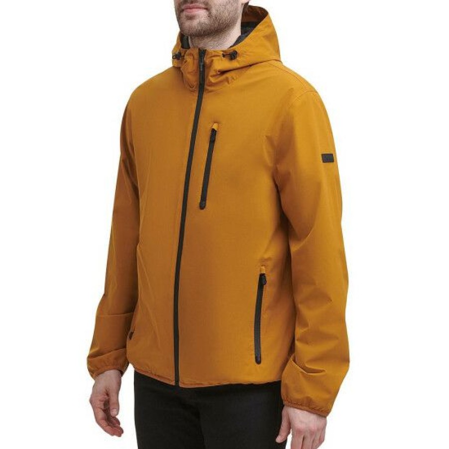 Men * | Best Pirce Dkny Long-Sleeve Stretch Performance Full-Zip Hooded Snow Ski Jacket