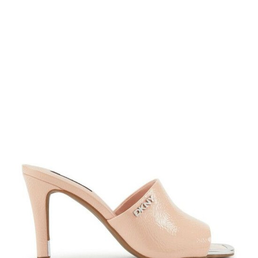 Shoes * | Top 10 Dkny Bronx Leather Dress Sandals Powder Blush