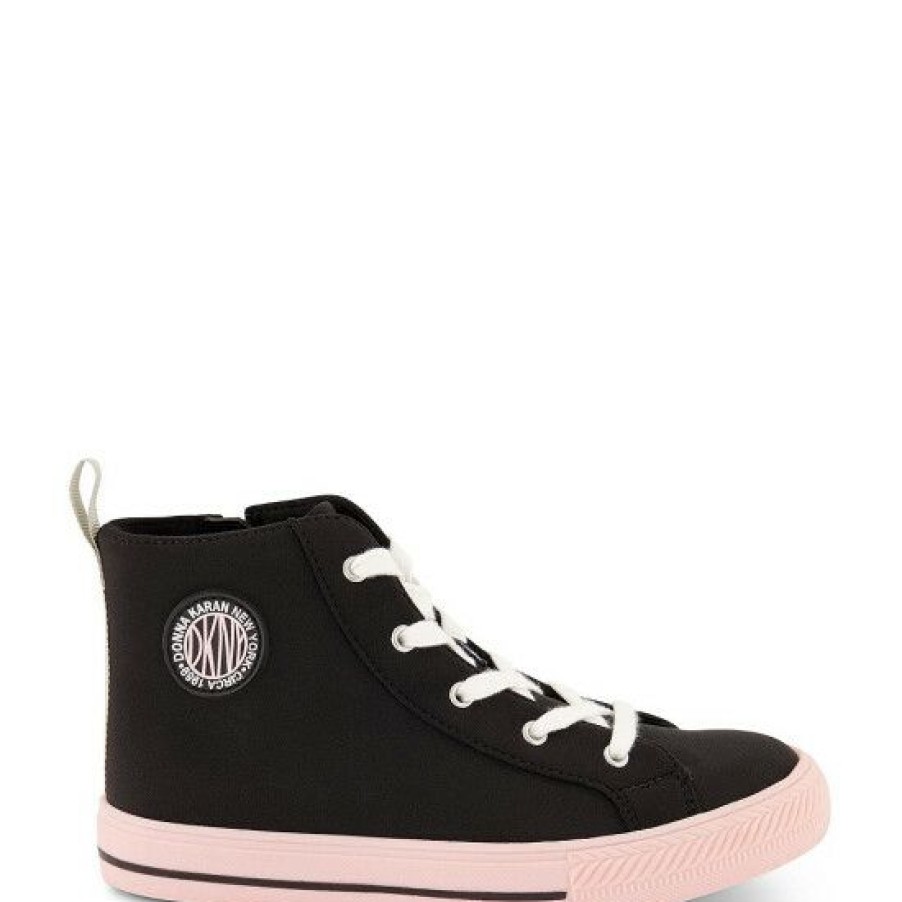 Shoes * | Best Sale Dkny Girls' Hannah High-Top Sneakers (Youth) Black