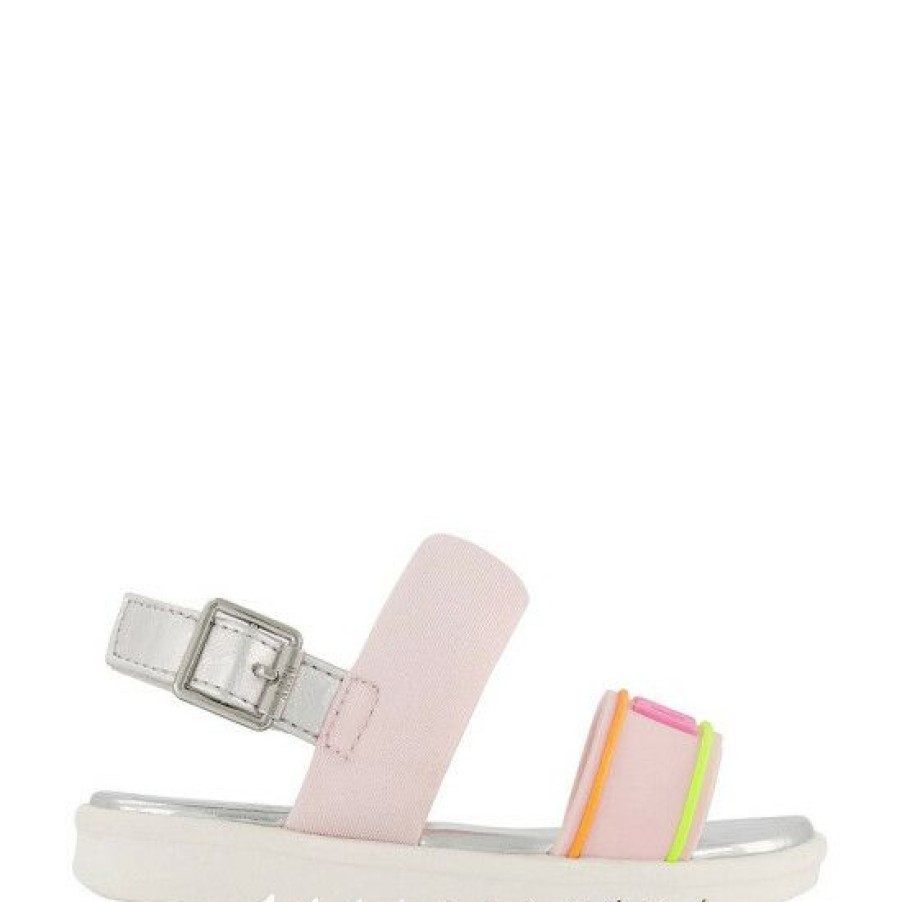 Shoes * | Budget Dkny Girls' Josie Mold Logo Detail Sandals (Infant) Blush