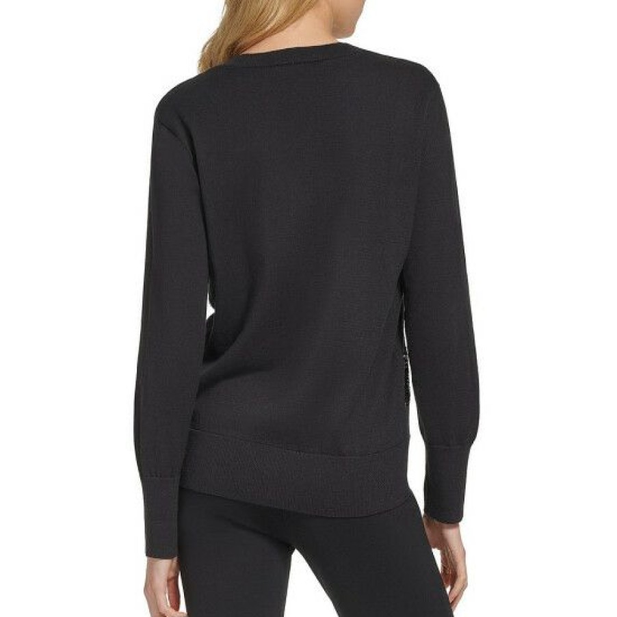 Women'S Clothing * | Top 10 Dkny Knit Stripe Sequin Pullover