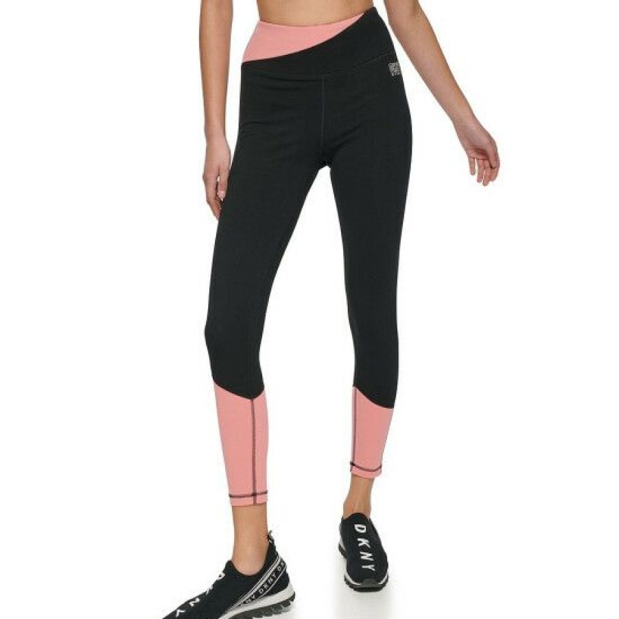 Women'S Clothing * | Discount Dkny Sport Color Block Logo High Waist Leggings Watermelon