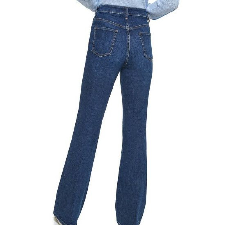 Women'S Clothing * | Flash Sale Dkny Jeans Boerum High Rise Flare Leg Stretch Denim Jeans