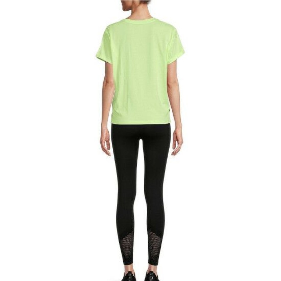 Women'S Clothing * | Best Deal Dkny Sport Knot Front Icon Logo Crew Neck Short Sleeve Tee