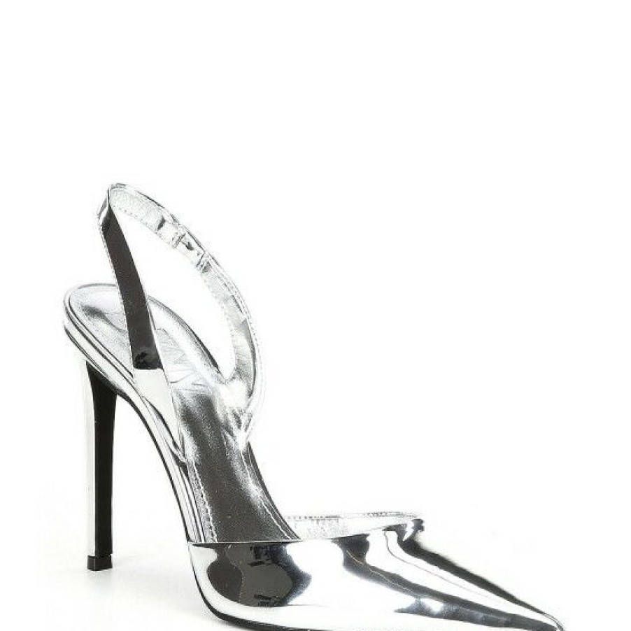 Shoes * | Best Deal Dkny Macia Slingback Metallic Stiletto Pumps