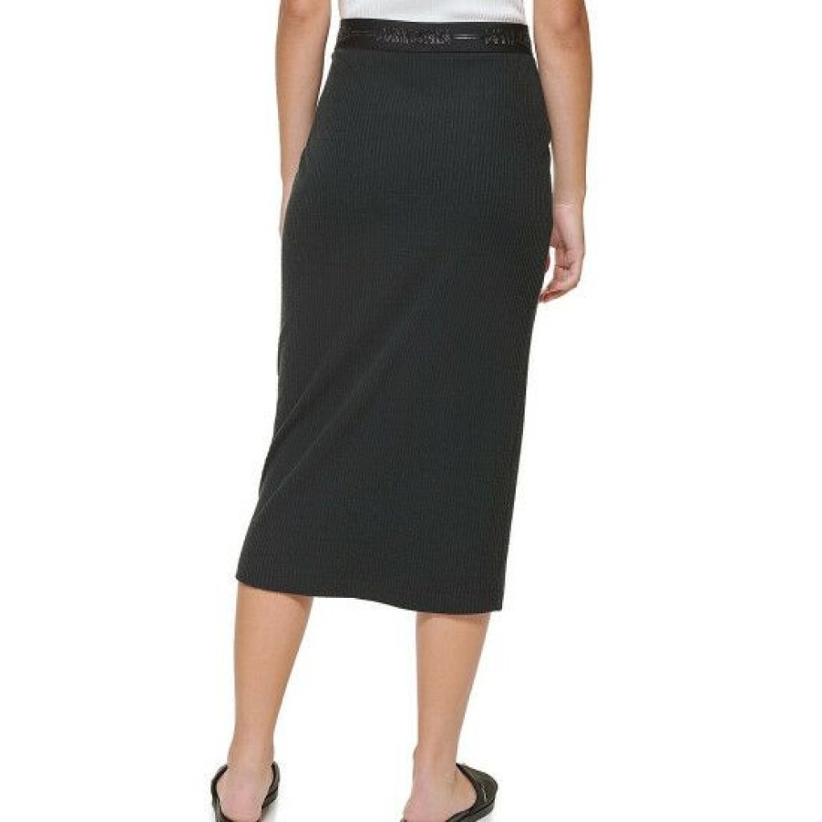 Women'S Clothing * | Promo Dkny Jeans Ribbed Pull-On Pencil Skirt