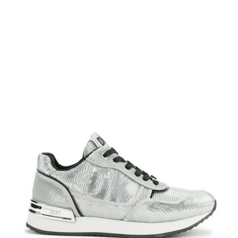 Shoes * | Brand New Dkny Mabyn Lace-Up Logo Sneakers