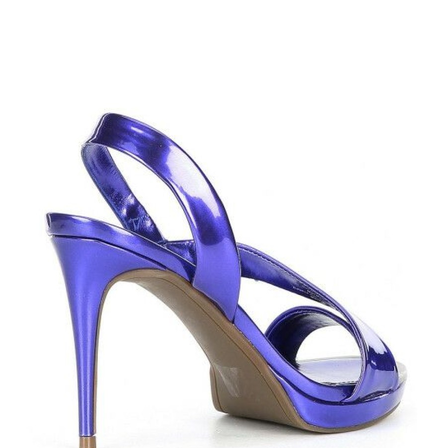 Shoes * | Outlet Dkny Diva Asymmetrical Metallic Slingback Dress Sandals