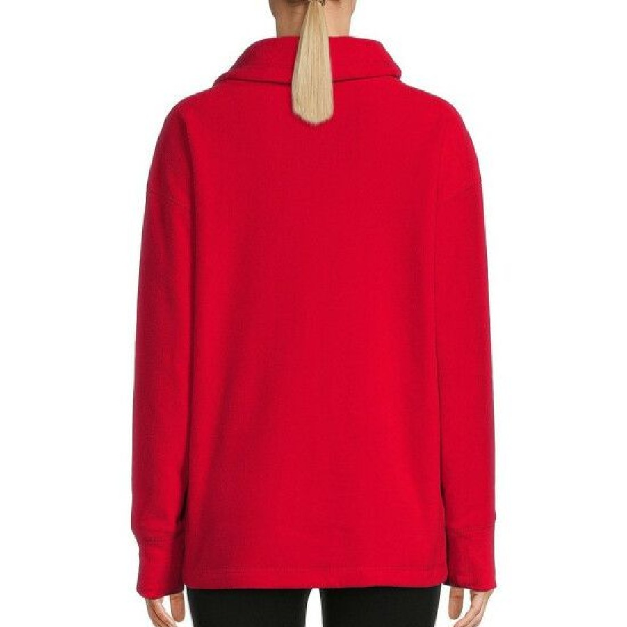 Women'S Clothing * | Flash Sale Dkny Sport Polar Fleece Cowl Neck Pullover