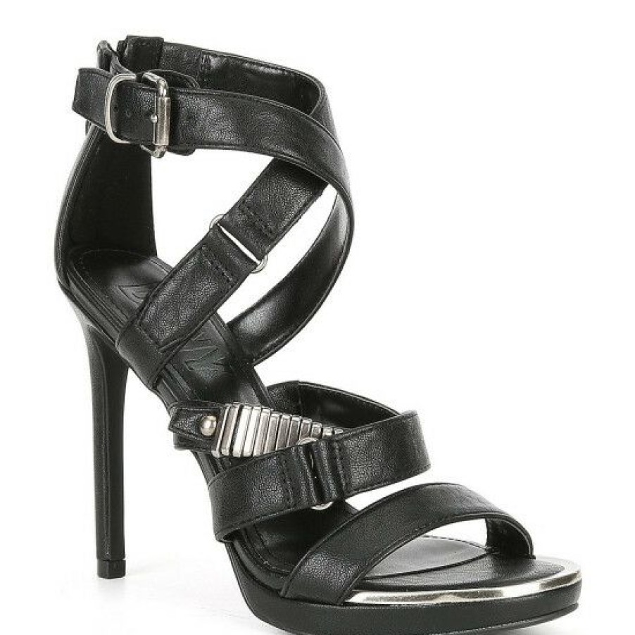 Shoes * | Top 10 Dkny Deb Strappy Dress Sandals Black