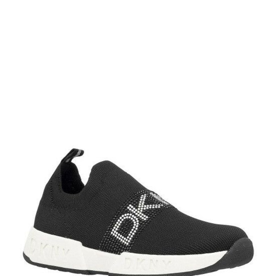 Shoes * | Promo Dkny Girls' Maddie Diamond Slip-On Sneakers (Youth) Black