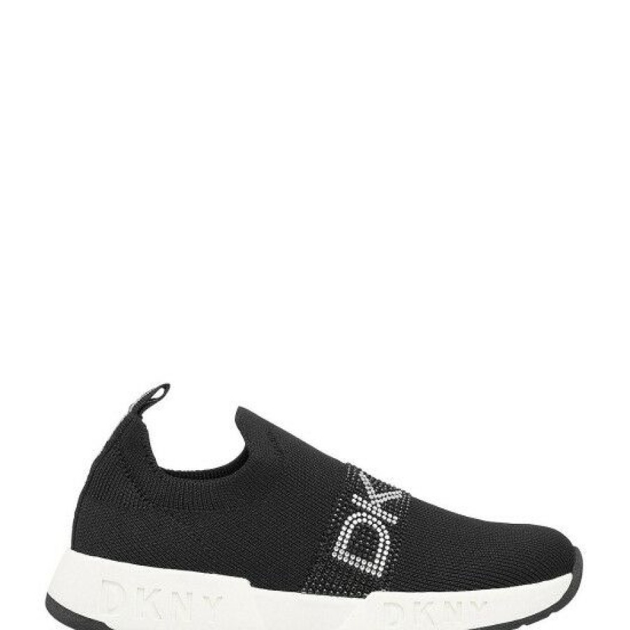 Shoes * | Promo Dkny Girls' Maddie Diamond Slip-On Sneakers (Youth) Black