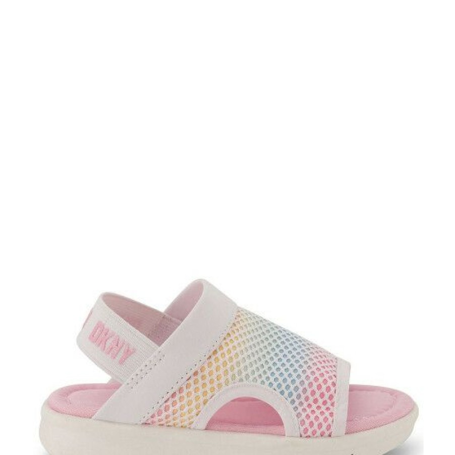 Shoes * | New Dkny Girls' Josie Mesh Sandals (Infant) Pink Multi