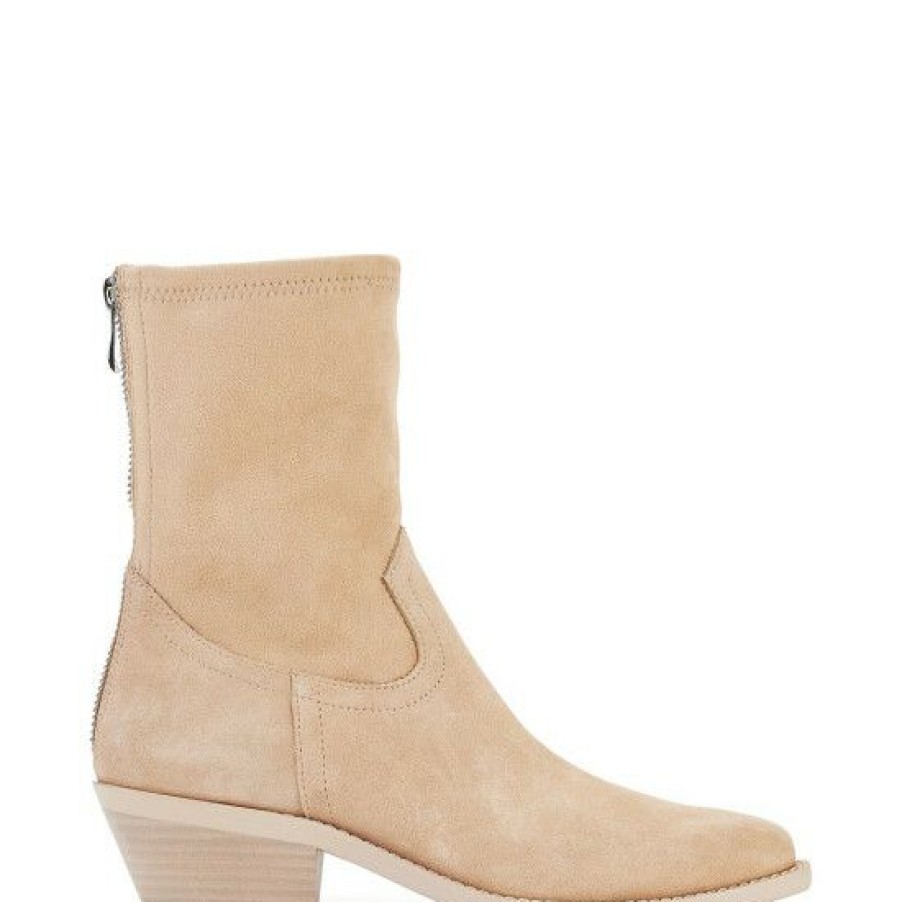 Shoes * | Best Reviews Of Dkny Raelani Suede Western Booties Taupe