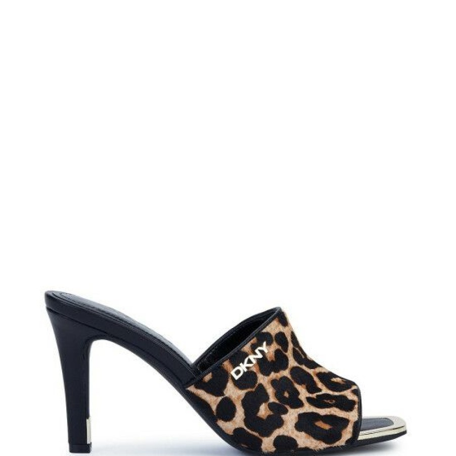 Shoes * | Best Deal Dkny Bronx Print Dress Sandals Leopard