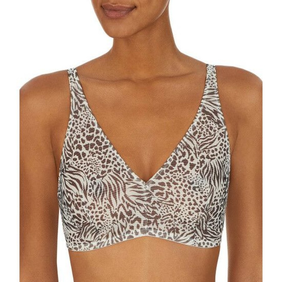 Lingerie * | Buy Dkny Animal Print Mesh Triangle Wire Free Soft Mesh Bralette Mixed Animal