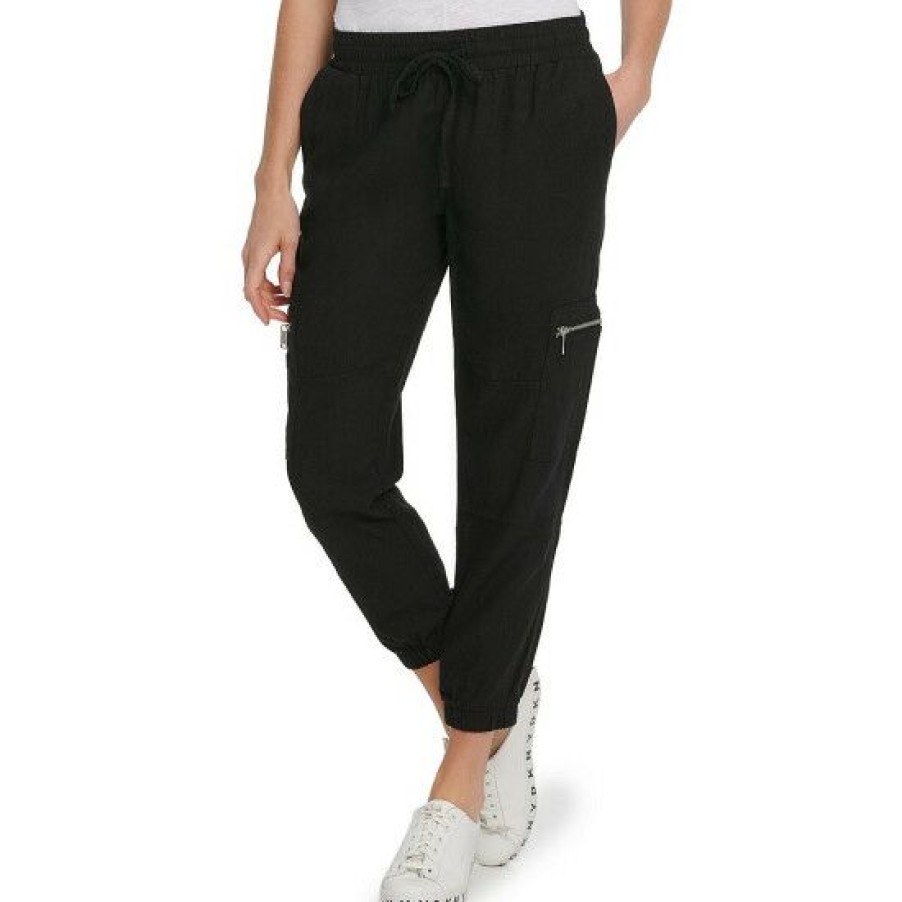 Women'S Clothing * | Hot Sale Dkny Jeans Zip Detail Utility Cargo Pants