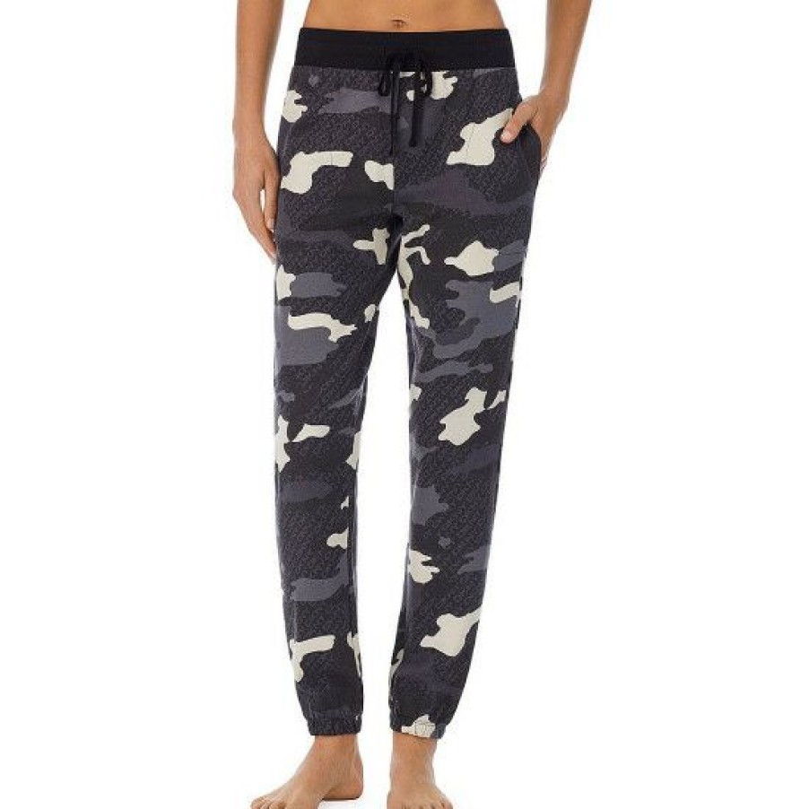 Lingerie * | Brand New Dkny Camo Print Logo Coordinating Lounge Joggers Charcoal