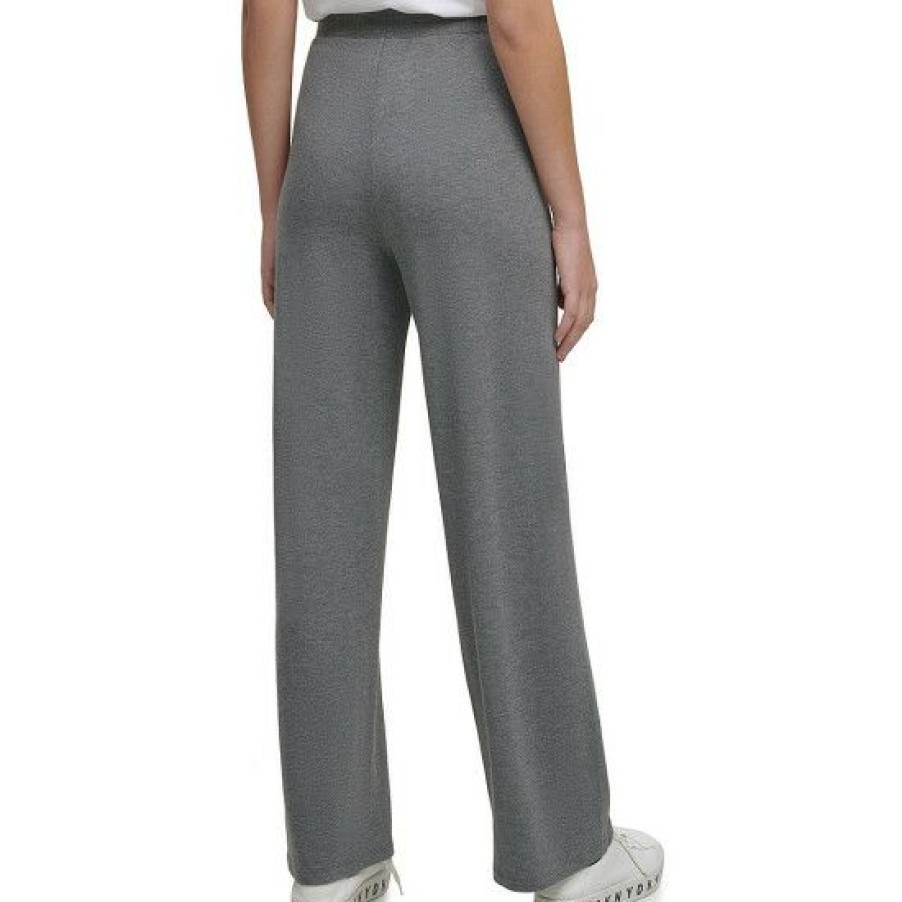 Women'S Clothing * | Wholesale Dkny Luxe Knit Jersey Wide Leg Pull-On Pants Avenue Grey