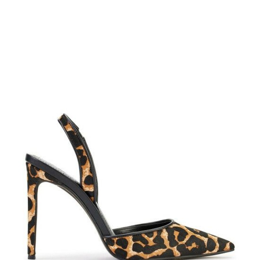 Shoes * | Buy Dkny Macia Pointed Toe Slingback Stiletto Dress Pumps Leopard