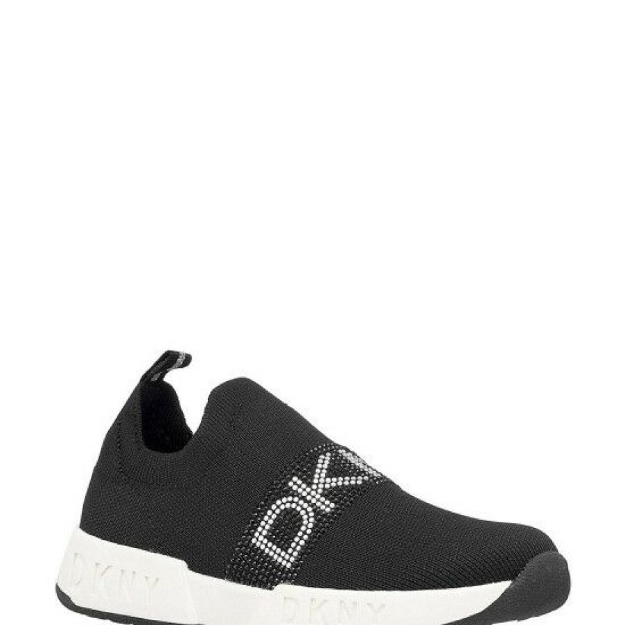 Shoes * | Budget Dkny Girls' Maddie Diamond Slip-On Sneakers (Toddler) Black