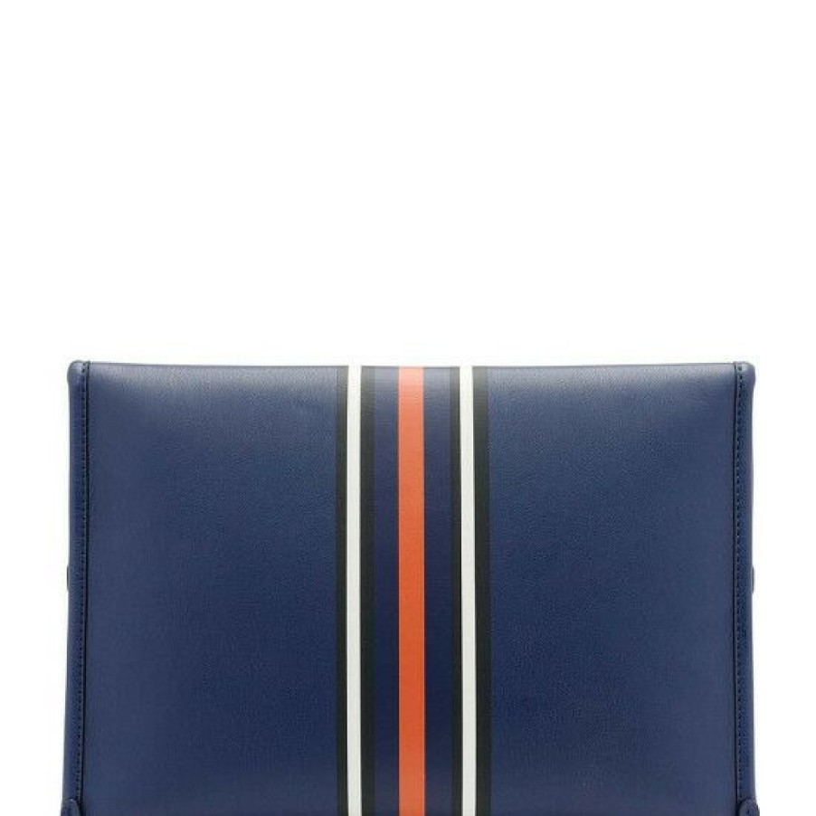 Women'S Clothing * | Cheap Dkny Brook Vegan Leather Striped Clutch