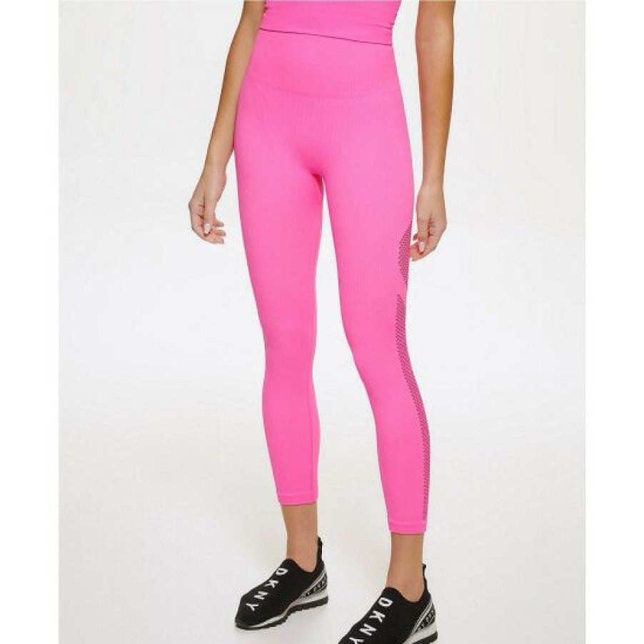 Women'S Clothing * | Best Sale Dkny Sport High Waisted 7/8 Seamless Pull-On Coordinating Leggings