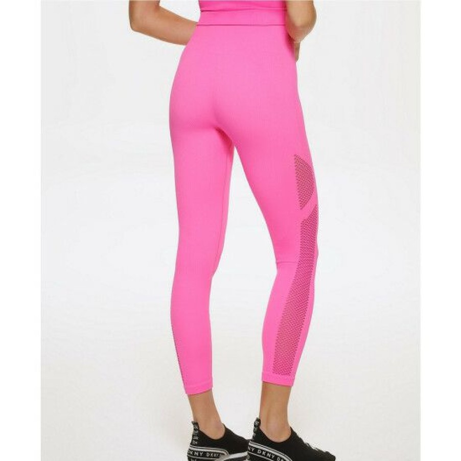 Women'S Clothing * | Best Sale Dkny Sport High Waisted 7/8 Seamless Pull-On Coordinating Leggings