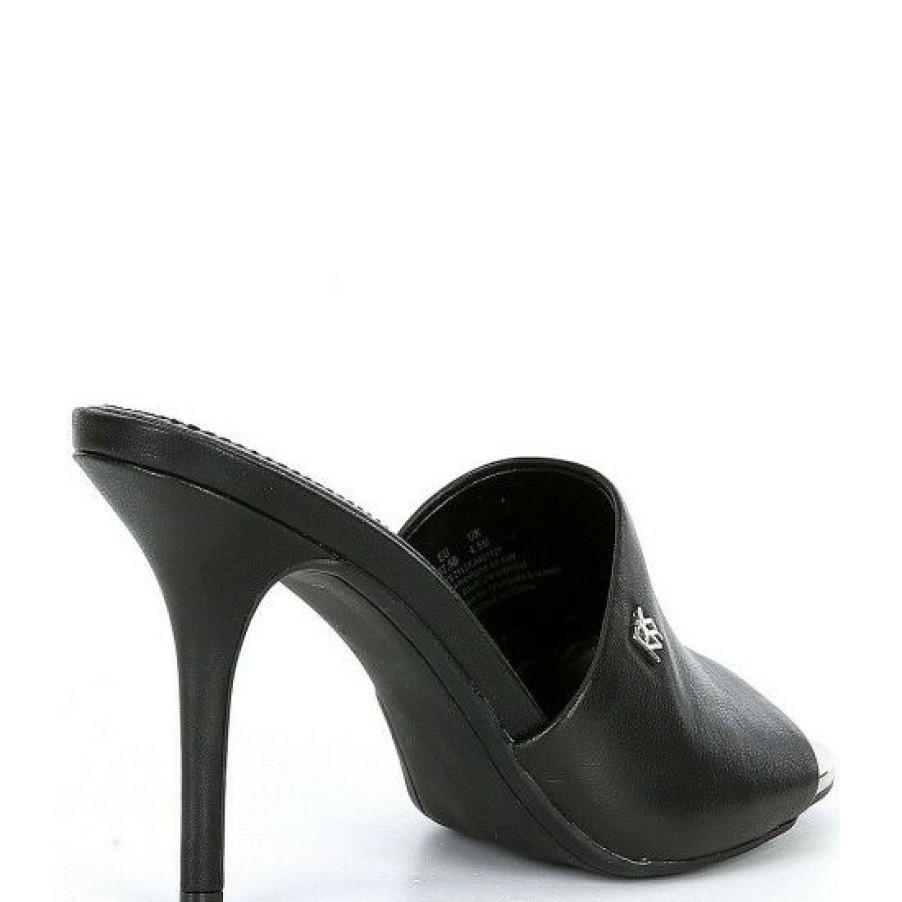 Shoes * | Cheap Dkny Tevin Leather Dress Sandals Black