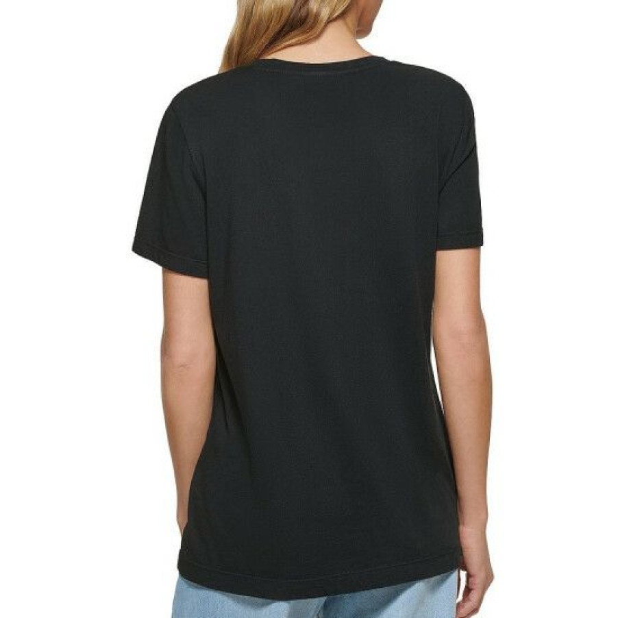 Women'S Clothing * | Best Reviews Of Dkny Jeans Graffiti Logo Crew Neck Short Sleeve T-Shirt