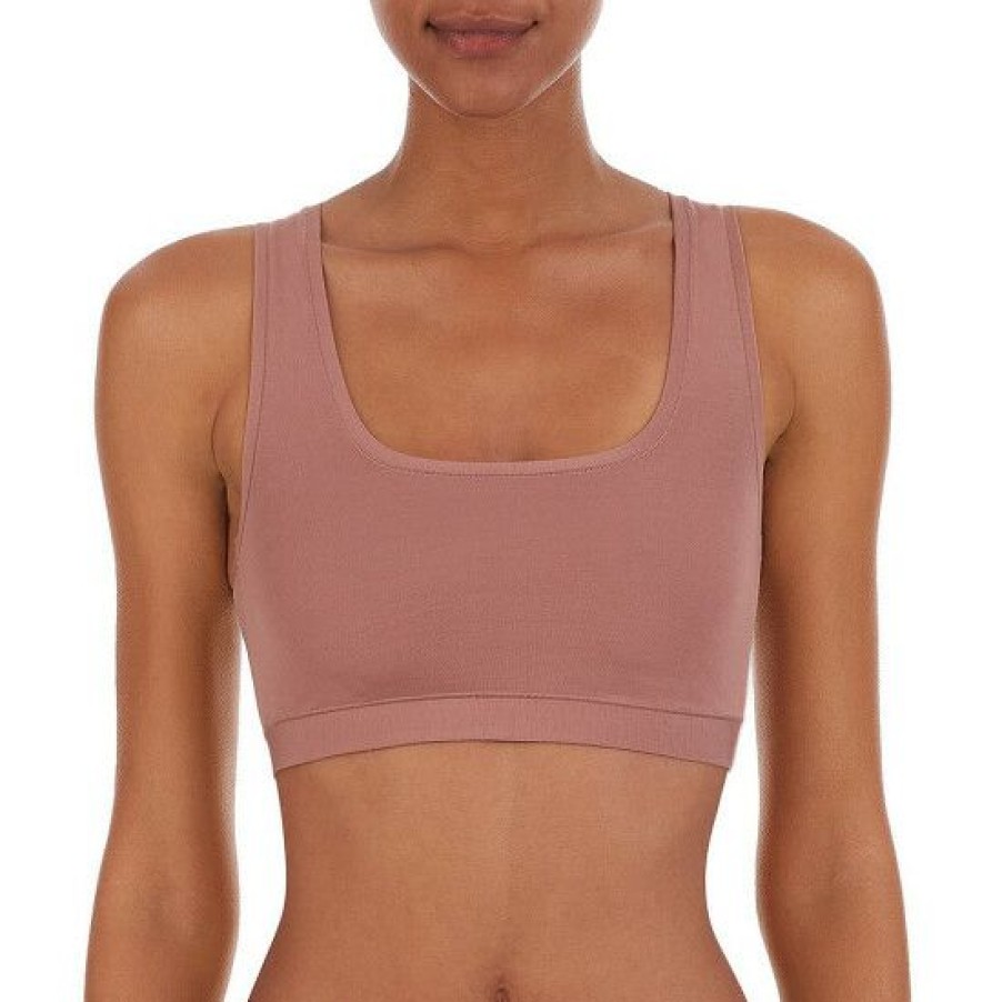 Lingerie * | Brand New Dkny Modal U-Back Super Soft Ribbed Bralette Rosewood