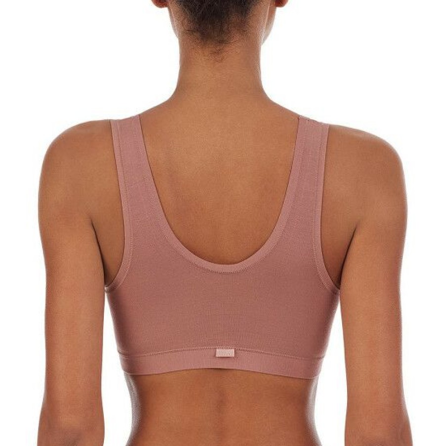 Lingerie * | Brand New Dkny Modal U-Back Super Soft Ribbed Bralette Rosewood